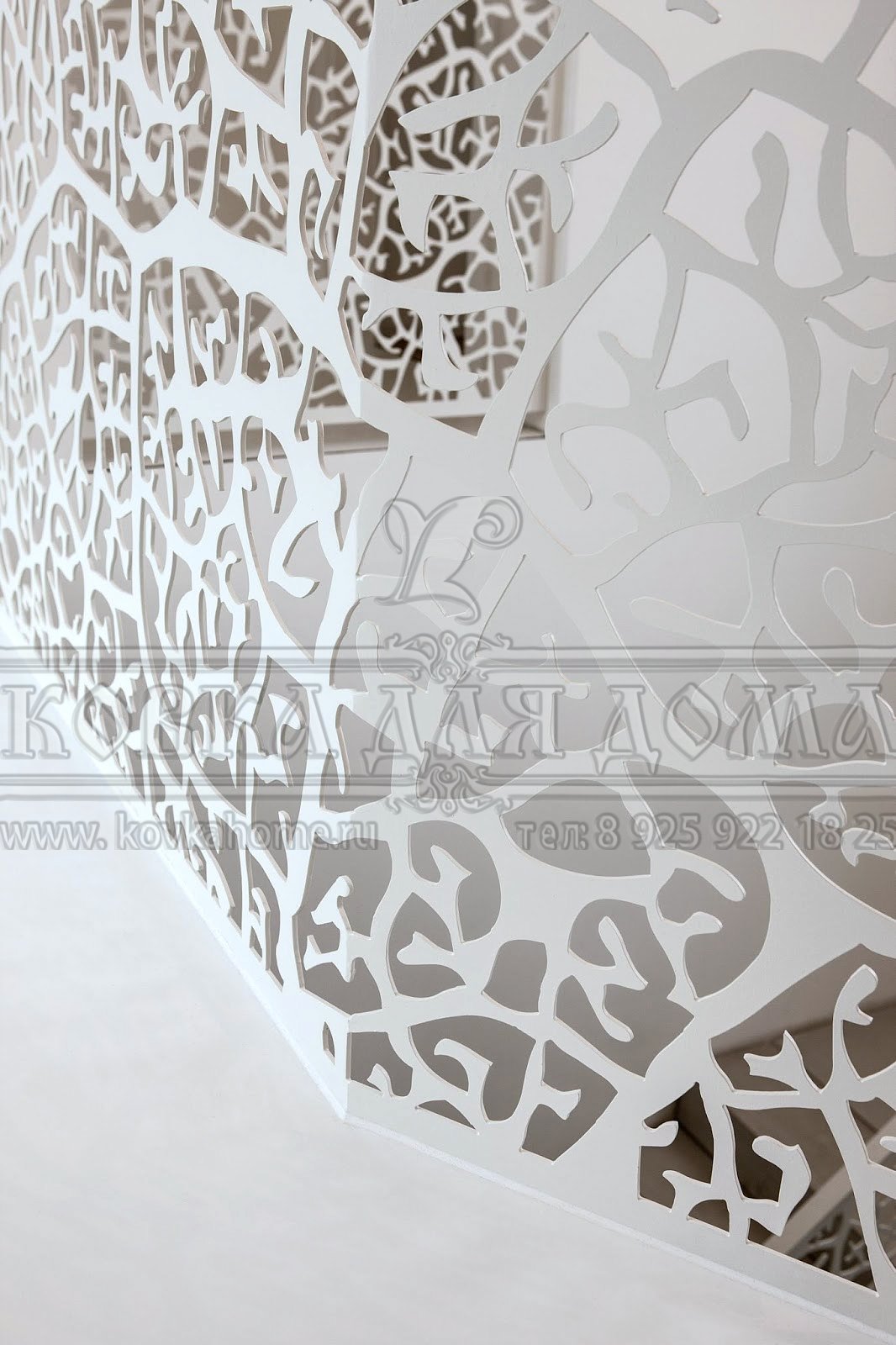 Белые перила лазерная резка купить в Москве